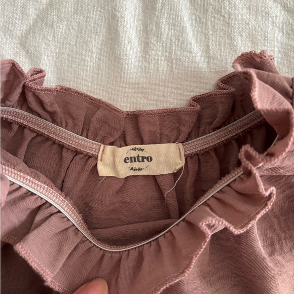 Entro Dusty Pink Ruffle Top - Picture 2 of 3